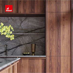 Conception de meuble sur mesure attrayante combinant un placard de cuisine nordique en noyer américain noir et des meubles Japandi pour la construction de maisons - Product Image 1