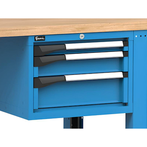 Établi réglable Fami Master 150cm en bleu avec roues et 3 tiroirs - Product Image 4