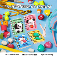 Carnet de notes 3D mini format de poche pour étudiants, couverture en papier à spirales, design mignon et esthétique, 96 pages
