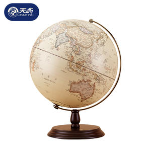 ลูกโลกโบราณแบบนูนลาย Tianyu ขนาด 32 ซม. ฐานไม้ ดีไซน์ดั้งเดิม ของตกแต่งเพื่อการศึกษา - Product Image 5