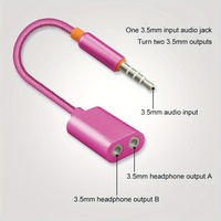 Adaptateur de répartiteur audio de haute qualité Jack 3.5mm 1 à 2 double câble auxiliaire avec séparateur d'écouteurs en Y pour le partage de téléphone portable