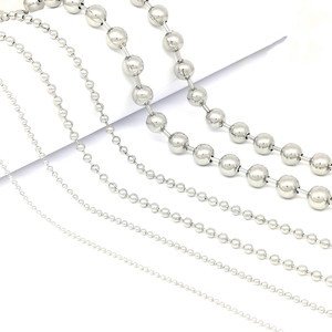 สร้อยลูกปัดสแตนเลส Anno Jewelry ขนาด 1.2-6.0 มม. แบบกลม สำหรับงาน DIY อุปกรณ์ทำเครื่องประดับ - Product Image 1