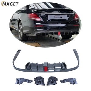 Sortie d'usine fibre de carbone B Style lèvre de diffuseur arrière pour <span class=keywords><strong>Mercedes</strong></span> Benz classe E W213 diffuseur 2016-2020 avec embouts d'échappement - Product Image 2