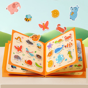 Ce CPC 2025 2-in-1 tái sử dụng Sticker màu vẽ trẻ em sách giấy ma thuật nước sơn giáo dục cuốn sách bận rộn với bút - Product Image 4