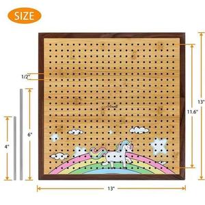 Wooden Knitting <b>Board</b> Square Pegboard Portable Crochet Tool For Needlework Desktop Use - Product Image 3