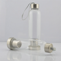 Mug de voyage portable unisexe élégant et écologique en verre borosilicate de 500 ml (18,5 oz) avec infuseur à thé, anti-fuite, sans BPA, compatible lave-vaisselle