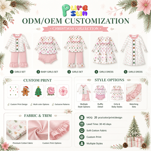 Abito Natalizio Rosa per Bambine Puresun con Stampa Omino <span class=keywords><strong>di</strong></span> Pan <span class=keywords><strong>di</strong></span> Zenzero e Menta, Maniche Lunghe e Volant, <span class=keywords><strong>Vestito</strong></span> Boutique per Feste Natalizie - Product Image 4