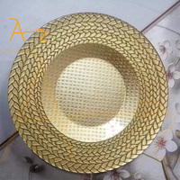Vaisselle de table de décoration pour fête de mariage, assiettes colorées en verre noir argenté doré