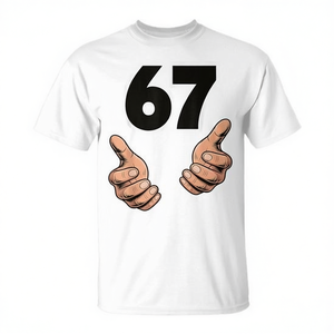 T-shirt Six Seven Meme Gen Alpha Slang bianca, taglia unisex per adulti - Product Image 2