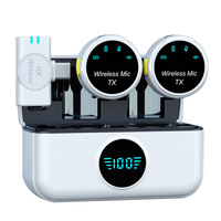 Microphone cravate sans fil S5 2.4G USB à condensateur, portée 30m, omnidirectionnel, compatible enregistrement vidéo court et diffusion en direct