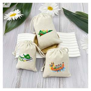 Sac en coton à cordon de serrage portable, résistant et tendance, petit sac cadeau avec logo - Product Image 6