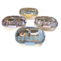 Boîte à lunch isotherme de luxe en acier inoxydable 304 à double compartiment, de qualité alimentaire, forme originale, 1-3L, mignonne, pour employés de bureau et étudiants