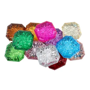 2023 New Clear Jewel Crystals Ornaments Acrylic Diamonds Rhinestones Emerald Gemstone Shape Christmas Tree Hanging Decorations