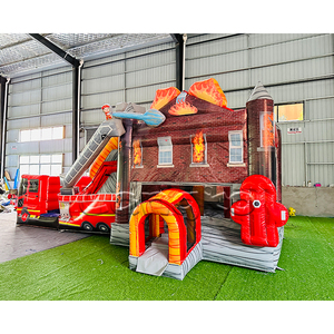 Feuerwehr hupfburg xe cứu hỏa Chateau gonflable thương mại PVC inflables Para fiestas <span class=keywords><strong>Inflatable</strong></span> Bouncer với Slide - Product Image 2