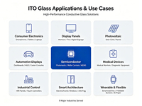 Substrat en verre de qualité optique, directement de l'usine, haute transmission, faible expansion thermique, pour revêtement d'écran LCD et semi-conducteurs