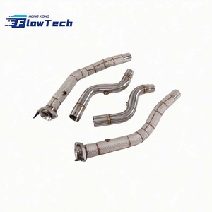 Kit de Downpipe Droit en Acier Inoxydable T304 avec Bouclier Thermique pour Jaguar F-Type 3.0T V6 Supercharged - Product Image 4