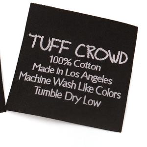 カスタム新デザイン服ブランドロゴポリエステルラベル織りジーンズタグプライベートケア洗浄指示ロゴ付き - Product Image 3