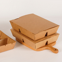 Cajas de Embalaje Desechables para Comida para Llevar, Pollo Asado, Hamburguesas, Sándwiches, Fideos, Papel Kraft, Laminación Mate, Reciclables