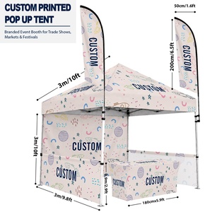 Carpa Personalizada para Ferias Comerciales de 10x10 pies, Estructura de Aluminio Resistente, Impresión Personalizada, Lona Oxford 600D Impermeable, Carpa Plegable para Eventos - Product Image 2