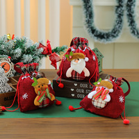 Bolsa de Mano Creativa de Papá Noel, Bolsa de Regalo con Forma de Manzana Navideña, Decoración Pintada con Forma de Árbol, Suministros para Niños