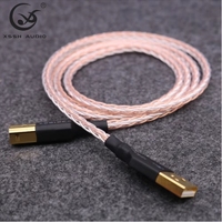 Kawat Aux Audio jalur Data XSSH DIY grosir 8 Core OCC + ekstensi OCC-AG 2.0 kabel USB Universal keluaran baru tipe a ke B untuk DAC