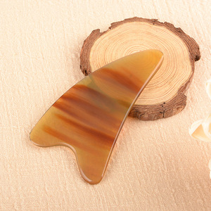 Alat Pijat Gua Sha Batu Tanduk Sapi Desain Baru Grosir, Alat Pijat Wajah dan Tubuh dari Batu Gua Sha Alami - Product Image 3