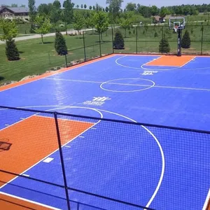 DIY outdoor home game court backyard basketball court flooring surface for modular sport court interlocking tiles