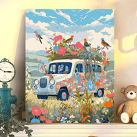 Peinture à l'huile numérique DIY, paysage peint à la main, personnage à colorier, peinture décorative rectangulaire sans cadre pour salon