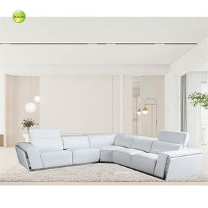 2024 cuero genuino seccional Negro <span class=keywords><strong>donde</strong></span> <span class=keywords><strong>comprar</strong></span> traje de salón conjunto de sofá grande sofá ajustable - Product Image 3