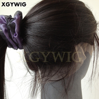 8 "-40" Stock pas cher prix d'usine 100% cheveux humains vierges Remy livraison de nuit Style gratuit Updo haute queue de cheval pleine dentelle perruques