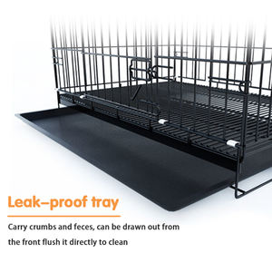 Resistente in acciaio inox Pet gabbia 2 porte in filo di metallo cuccia pieghevole trasportino per cani gatti e uccelli - Product Image 3