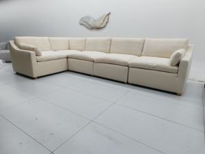 Estilo europeu Duck <span class=keywords><strong>Feather</strong></span> tecido removível L forma secional sofá sofá Set tecido branco para sala de estar - Product Image 3