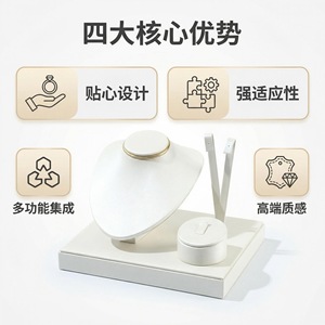 Jewelry Display Rack Set 18x15x2cm MDF Fashion Style For Necklace Earring Storage Organization - Product Image 4