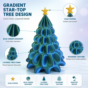 Décoration de Noël imprimée en 3D, ornement festif pour le bureau, cadeau de Noël, jouet pour enfants, figurine créative de collection - Product Image 2