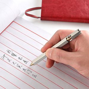 0.5mm Ballpoint <b>Pen</b> Newly Designed Hexagonal Stainless Steel <b>Pen</b> Body High Quality Enterprise Customized LOGO Business Gifts - Product Image 6