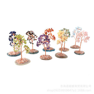 Árbol de la Fortuna de Cristal, Decorativo, Paquete de Varias Piezas, Hecho a Mano con Piedra Natural, Regalo Artesanal para el Hogar u Oficina - Product Image 1