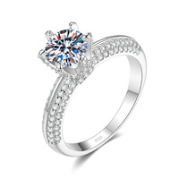 Bague demi-cercle pavée en argent sterling 925 avec moissanite, style demi-éternité