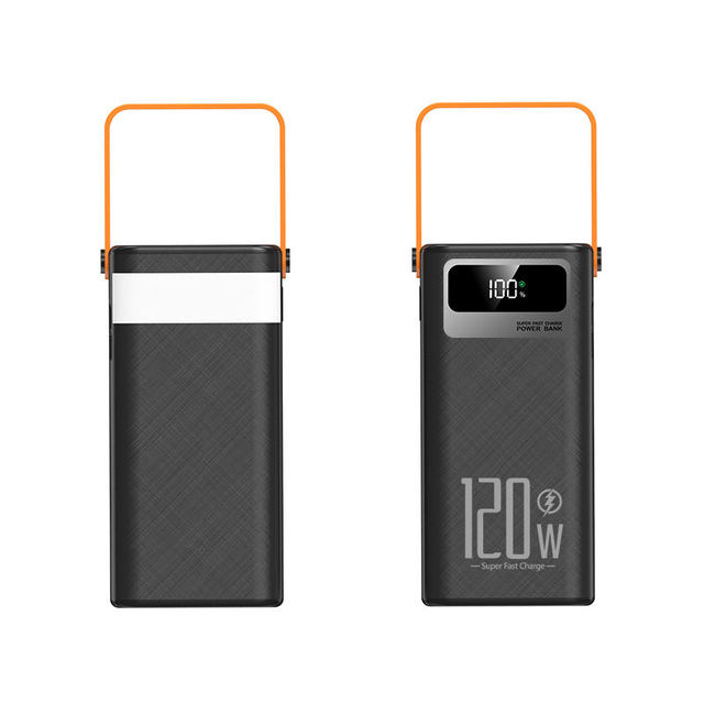 80000mAh High Capacity Portable Lanyard Design Power Bank With Built-in 4 Cables 22.5W PD Fast Charging Powerbank 80000mah
