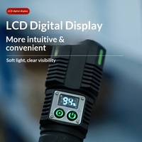 Linterna Láser Blanca de Alta Luminosidad para Exteriores con Zoom, Batería de Larga Duración (6000mAh), Indicador de Nivel de Energía de Emergencia, Luz Lateral COB