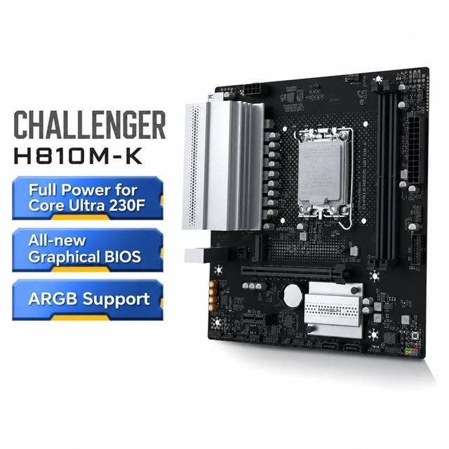 H810M-K Motherboard LGA1851 DDR5 Support Core Ultra 230F Full Power Support ARGB Lighting Micro ATX Desktop PC Motherboard