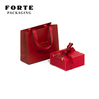 Boîte à bijoux FORTE à double ouverture avec ruban et fermeture magnétique, logo personnalisé, design luxueux pour présentation de bijoux