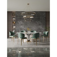 Chaise de salle à manger sans accoudoirs en cuir de luxe léger, mobilier de maison haut de gamme, design italien minimaliste en acier inoxydable