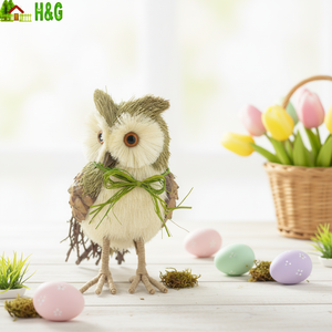Hibou fait main en <span class=keywords><strong>paille</strong></span> naturelle, idéal pour les décorations de Pâques - Product Image 5