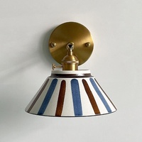 Lampe murale en fer et céramique de style rétro, design minimaliste, pour chambre à coucher, chevet, escalier, coin mural