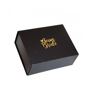 Top Perfect Large Black Folding Gift Boxes with Magnetic Closure Business Embossing Matt Lamination UV Coating Printing Handling - Product Image 1