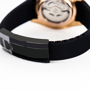 Orologi Automatici Cronografo da Uomo alla Moda con Cassa da 40mm, Cinturino in Silicone Regolabile e Quadrante <span class=keywords><strong>Oro</strong></span> Rosa - Product Image 6
