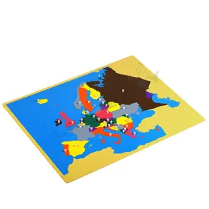 MDF bambini giocattoli educativi sussidi didattici montessori Di Puzzle Mappa di Europa