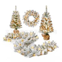 Sapin de Noël Artificiel 12-18m Floqué Blanc Neige PVC Personnalisable Usine Source Transfrontalière Chine