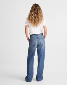 Jean ample décontracté taille haute en denim délavé pour femme, coupe large et décontractée pour le quotidien - Product Image 3