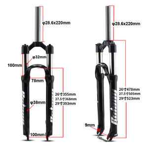 Fourche avant de vélo de montagne Bolany, débattement de 100 mm, tube interne de 32 mm, amortissement des chocs, alliage d'aluminium, taille de roue de 26 pouces - Product Image 1